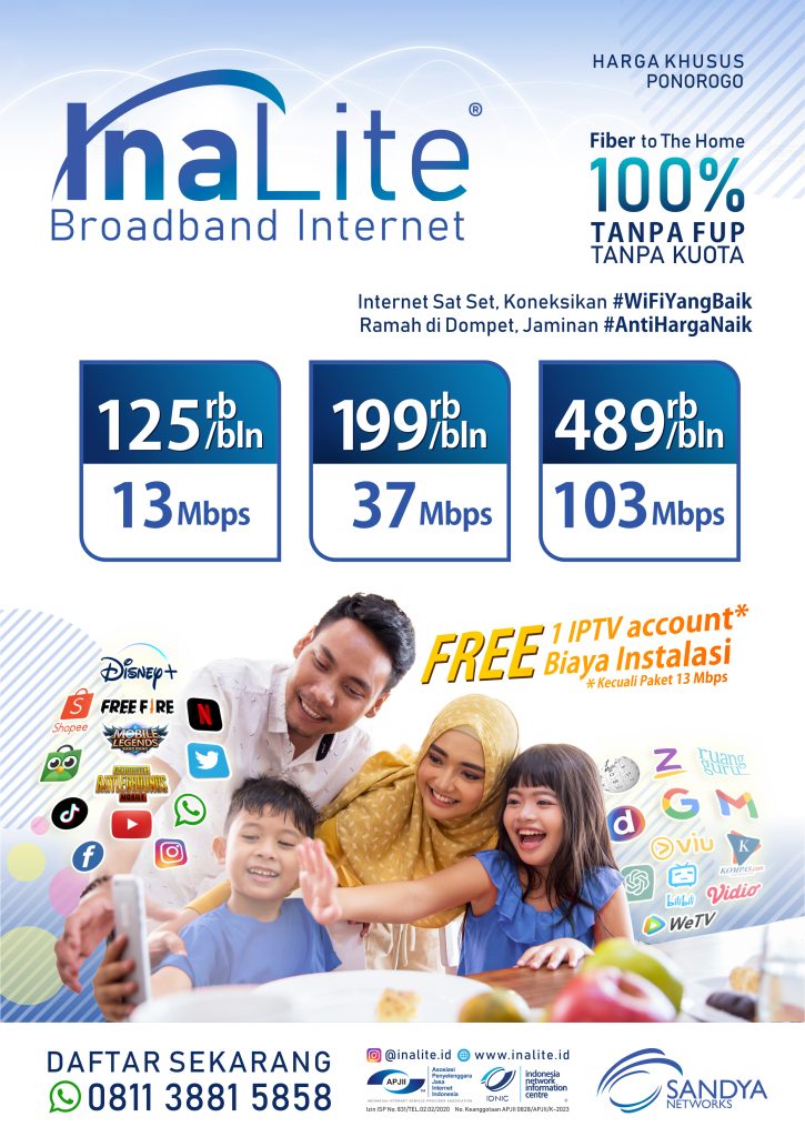 Harga langganan Wifi InaLite Ponorogo Harga langganan Wifi InaLite Ponorogo